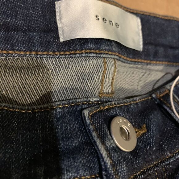 Sene Womens Mom Jeans Size 0 Blue Straight Leg Mid Rise Pants - Picture 7 of 11